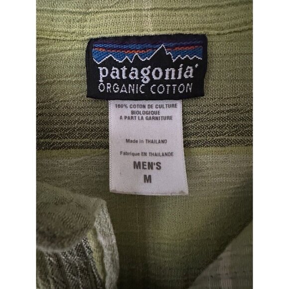 Patagonia Shirt Mens Size Medium Plaid Green Organic Cotton Short Sleeve - Picture 5 of 5